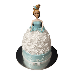 Barbie Doll Cream Cake 4