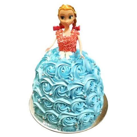 Blue Barbie Doll Cake