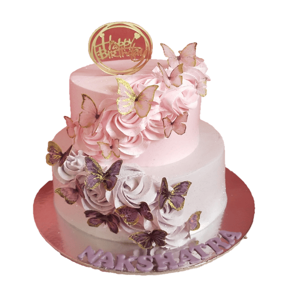 Butterfly Floral Tier Cake