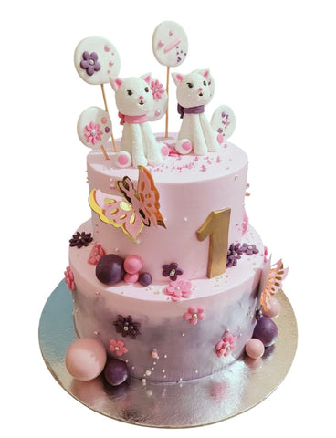 Cat and Butterfly Theme Cake - View 3