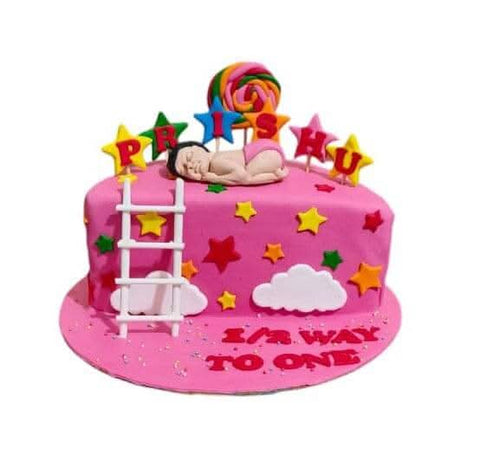 Cute Half Way to One Cake
