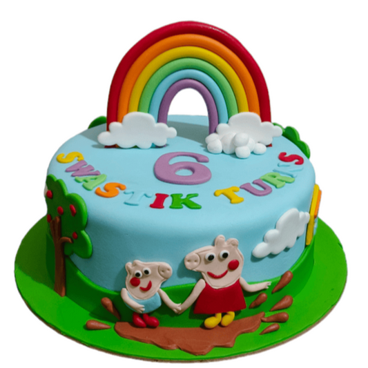 Peppa Pig Rainbow Cake