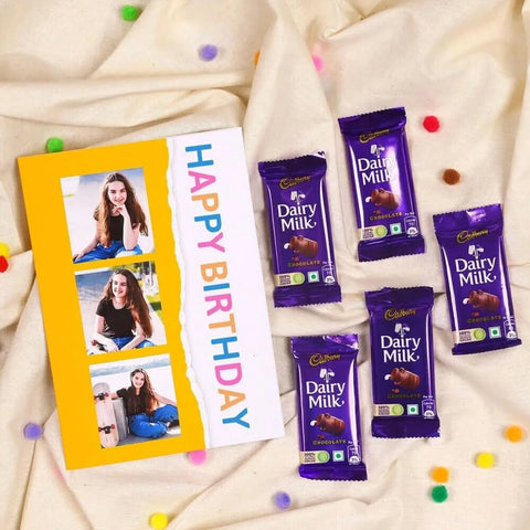 Personalized Birthday Greeting and Dairy Milk Chocolates