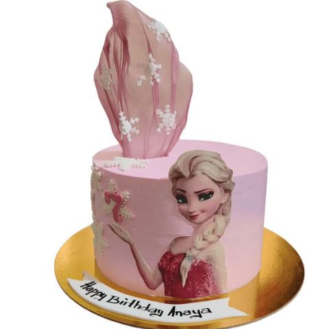 Pink Elsa Cream Cake