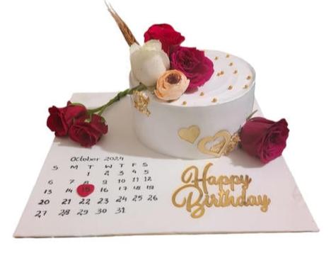 Rose Calendar Cake Design