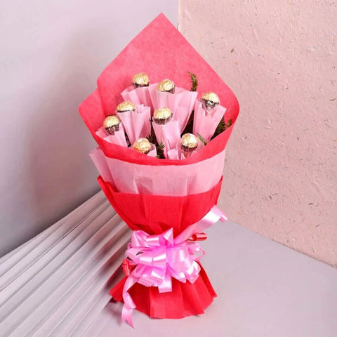 Splendid Ferrero Bouquet with Teddy and Greeting Card - View 2