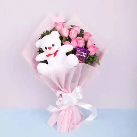 Wonderful Pink Roses Display Bouquet - View 2