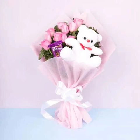 Wonderful Pink Roses Display Bouquet - View 3