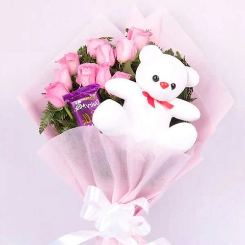 Wonderful Pink Roses Display Bouquet - View 4