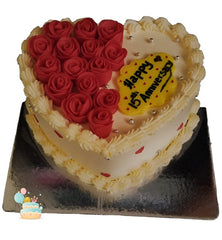 Heart Shape Anniversary Cake