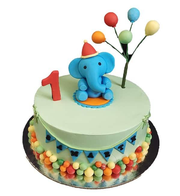 Buy Pink Elephant Girl Happy Birthday Cake Topper, Cupcake Toppers and  Centerpiece, Girl Elephant Birthday, 8x8 In, Digital Printable Download.  Online in India - Etsy