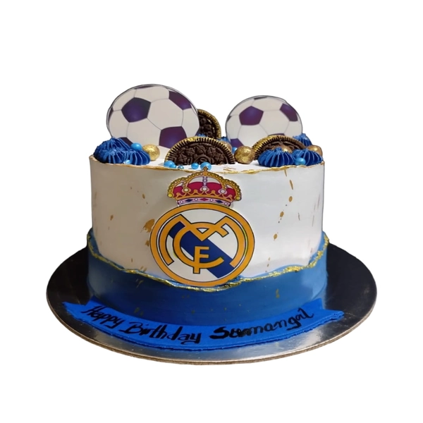 Real Madrid Football-Themed Birthday Cake | Delicious & Eye-Pleasing Design  | Free Home Delivery | UG Cakes